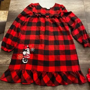 Minnie Mouse Holiday Plaid Flannel Nightshirt for Girls
